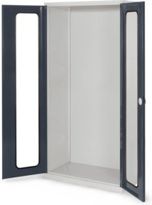 Kappes Systemschrank Leergehäuse Serie 500 mit Sichtfenstertüren aus Stahlblech, Farbe: Grau, B/T/H: 100 x 50 x 195 cm - Bild 1