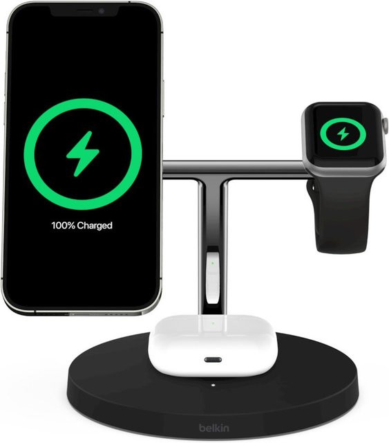 Belkin 3-in-1 MagSafe Drahtlos-Ladegerät in Schwarz - Bild 1