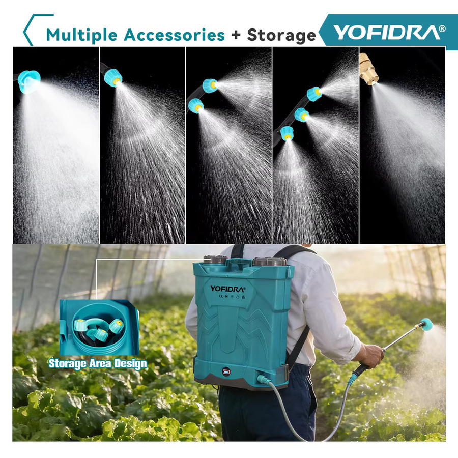 Yofidra Elektrischer Sprüher 20 l für Landwirtschaft und Garten, intelligenter Pestizidspender kompatibel mit Makita 21V Akku - Bild 3