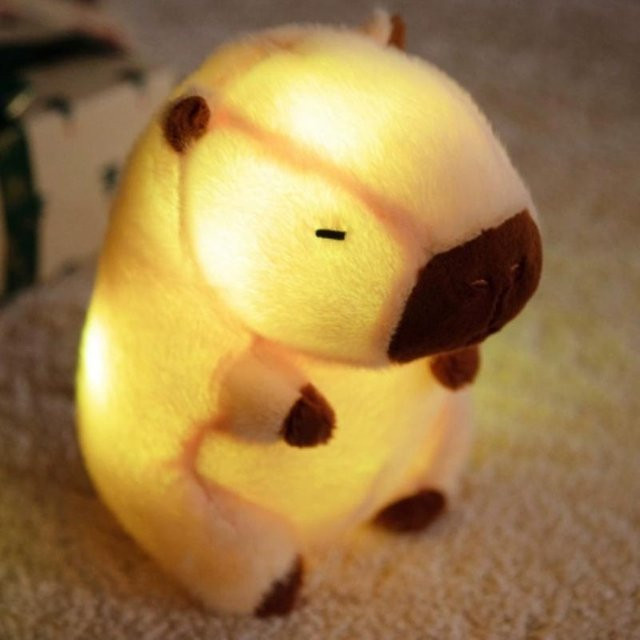 Linyi toy Capybara Plüschtier, Nachtlicht, LED, beige, ab 14 Jahren - Bild 1