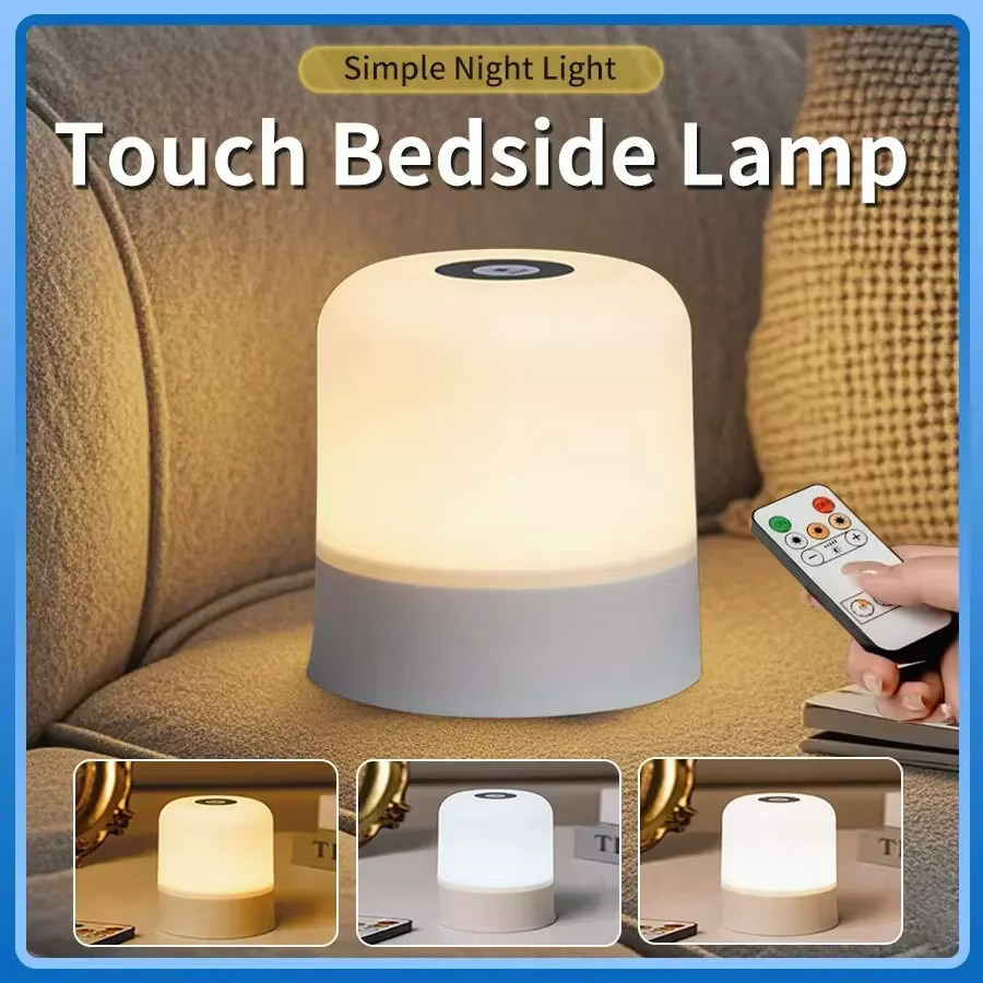 KFV Nachtlicht als Tischlampe, weiß, wiederaufladbar, dimmbar mit Fernbedienung und Touch-Funktion - Bild 2