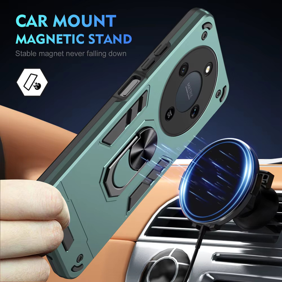 Stoßfeste Schutzhülle für Honor Magic 8 Lite 5G mit Kameralinsen-Schutz und magnetischem Halter-Ring in Blau oder Grün - Bild 2
