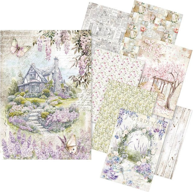 Ciao Bella Motiv-Strohseide Sortiment Secret Garden, 8er-Set, Multicolor, A5 - Bild 1