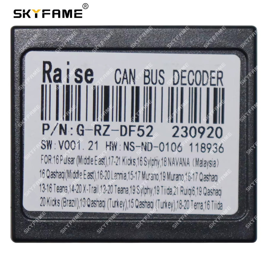 SKYFAME Auto Kabelbaum Adapter mit Canbus Box für Nissan X-trail Qashqai Sylphy Sentra Kicks Navara Juke G-RZ-DF52 NS06.20 - Bild 3