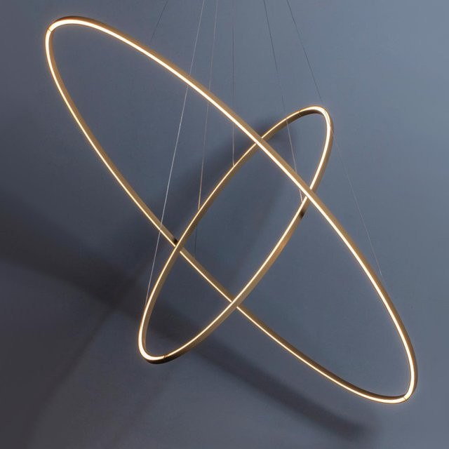 Nemo Lighting Ellisse Double LED-Pendelleuchte in Gold/Messing mit warmweißem Licht (3000K) - Bild 1