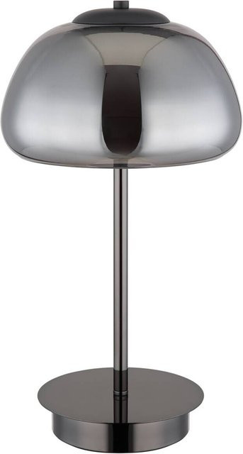 GLOBO Tischleuchte in Schwarz und Chrom aus Metall und Glas mit modernem Design, B/H/T: 30 x 23,5 x 40 cm - Bild 1