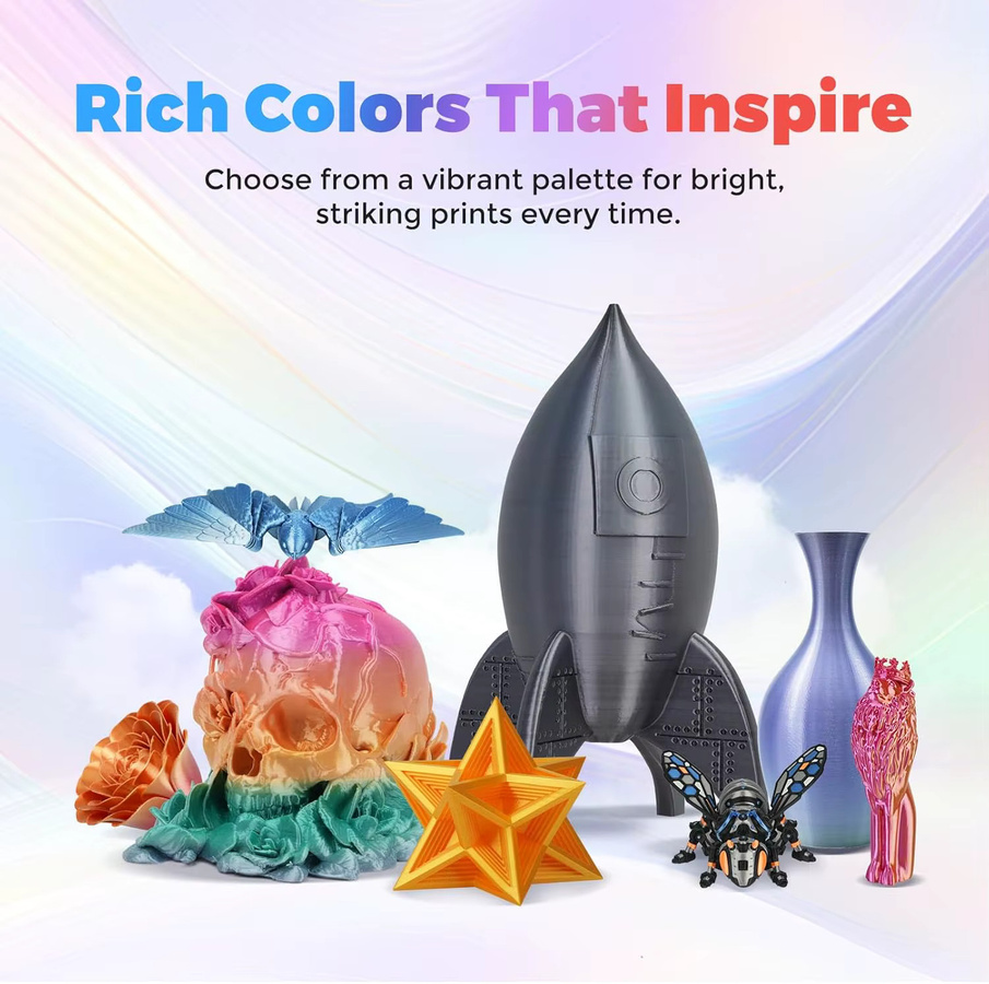 Filajoy3D Seiden-PLA 3D-Drucker-Filament Dual-Color Rosarot und Blau, 1,75 mm, 500 g - Bild 4