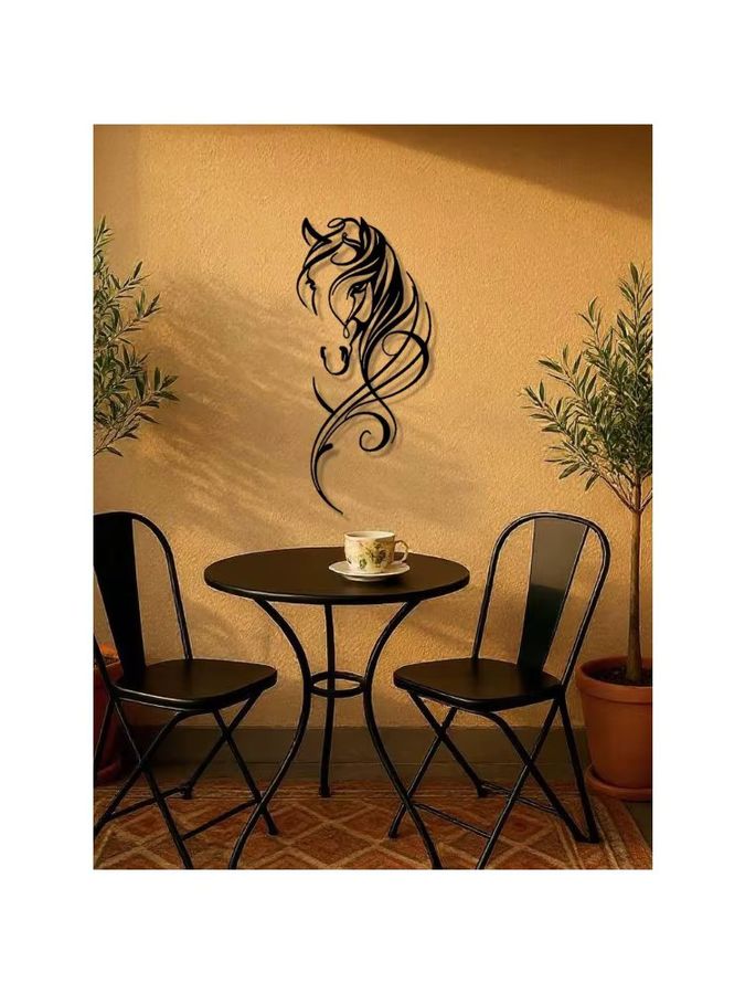 CIFBUY Vintage Industrial Metall Pferd Wandkunst – Abstrakte Metallskulptur für dein Home Decor - Bild 4