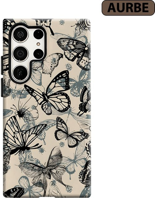 Stoßfeste Handyhülle mit Schmetterling-Skizzen für Samsung Galaxy S26 S25 S24 S23 Ultra Plus mit robuster Doppelschicht-Rückabdeckung - Bild 1
