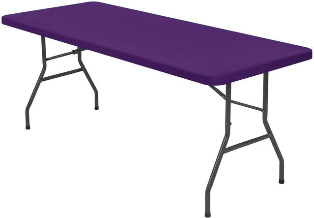 RTTIME Elastische Rechteck Tischdecke aus Spannstoff für Klapptische, Waschbar, Lila, B/L: 76 x 244 cm - Bild 1