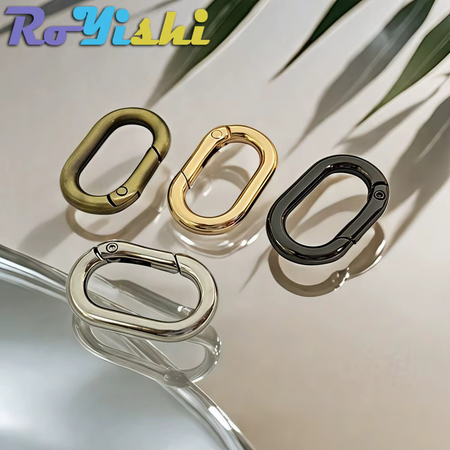 RoYishi 5er Set Metall O-Ring Verschluss in Oval für Leder Taschen und Handtaschen, Farbe: Bronze - Bild 3