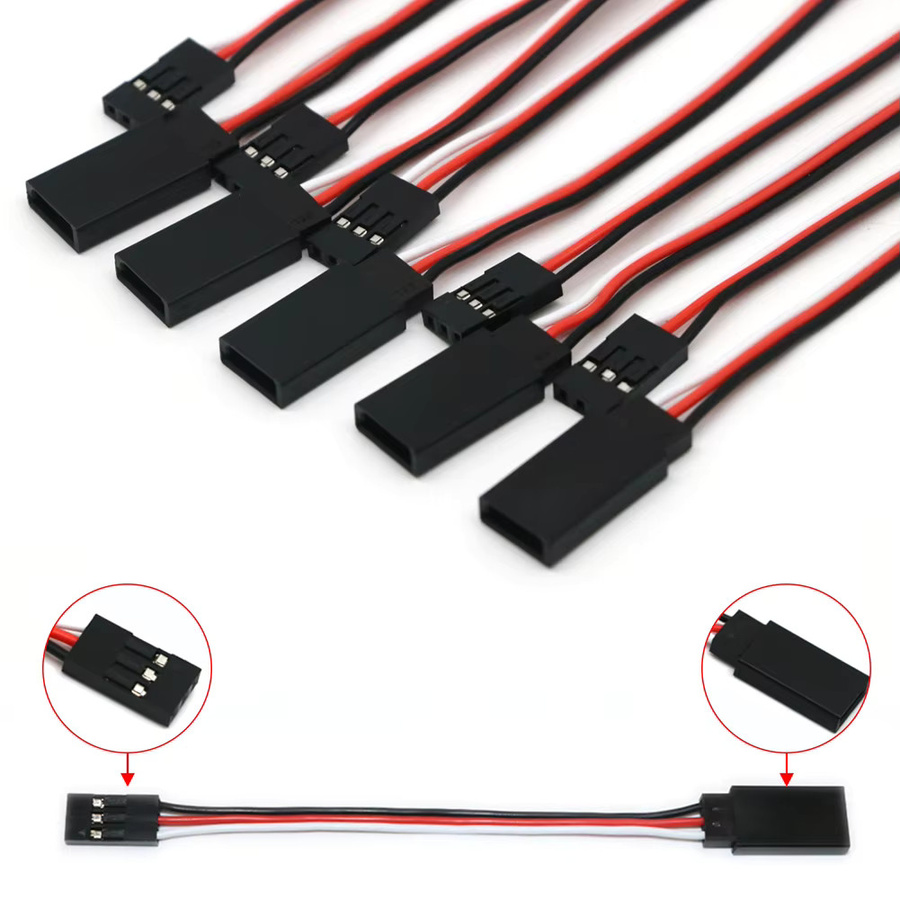 Mitoot Servo-Verlängerungskabel Set in Schwarz mit verschiedenen Längen für Futaba-Stecker und Futaba-Anschluss - Bild 3
