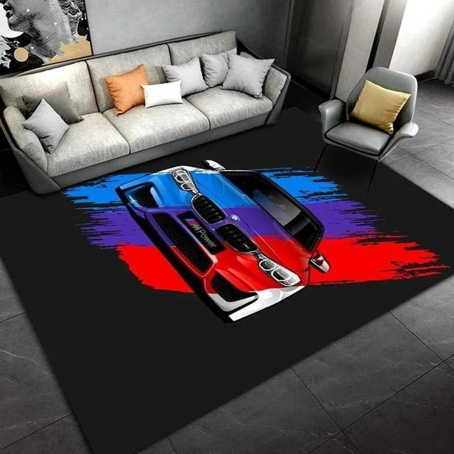 Lodestar Teppich mit Auto-Motiv und Sportwagen-Muster, schwarz, B/B: 40 x 60 cm - Bild 1