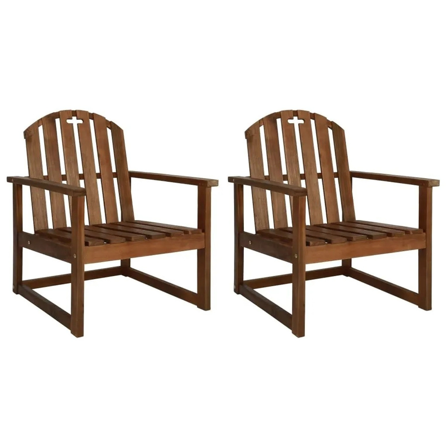 vidaXL Garten-Armlehnstühle aus Akazienholz, 2er Set, Braun, B/T/H: 63 x 79 x 60 cm - Bild 2