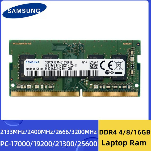 Samsung DDR4 SODIMM Arbeitsspeicher für Notebook und Laptop, Farbe: Grün - Bild 1