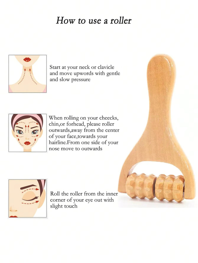 Define Beauty Holz Massagegerät für Gesicht, Körper und Hände, Unisex - Bild 2