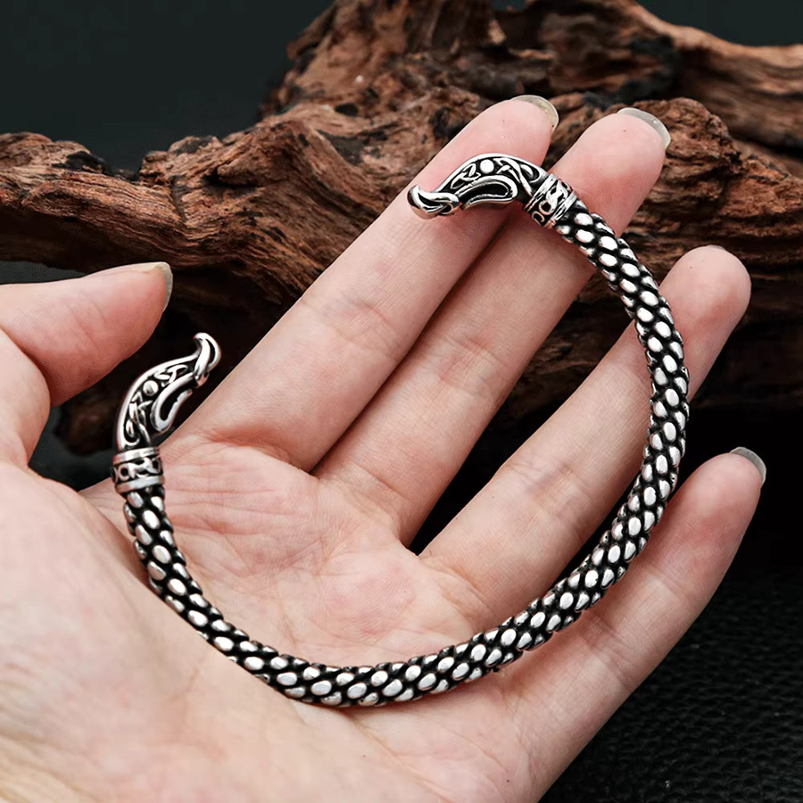 NORTHMAN Armband, Edelstahl, Drachen, Runen, Unisex - Bild 2