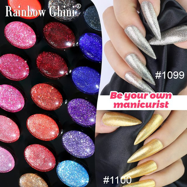 Rainbow Ghini Nagellack, 8 ml, Schwarz & Weiß, Schimmernd, Gel-Lack - Bild 1