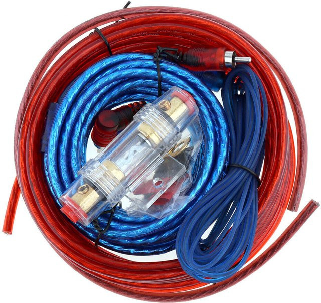 APWIKOGER Audio-Lautsprecher-Verkabelungsset 1500 W mit 8GA Subwoofer-Kabel, 60 AMP Sicherungshalter und 18GA Installationsdrähten in Multicolour - Bild 1
