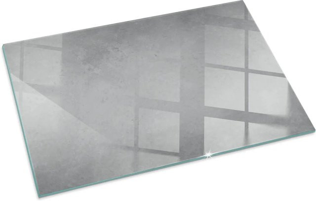 Tulup Glasplatte für Kaminöfen mit Betonstruktur-Effekt in Grau, B: 100 cm, H: 70 cm - Bild 1