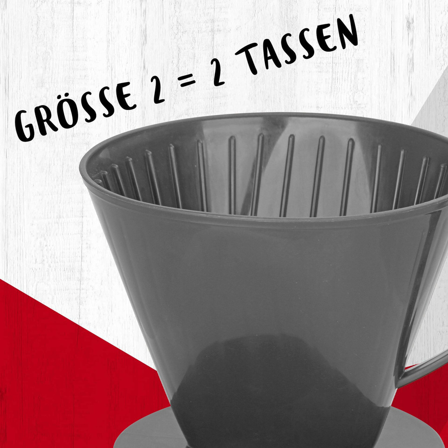 Fackelmann Filterhalter Nr. 2 für Kaffeefilter aus Kunststoff, rund, schwarz oder grau, spülmaschinenfest - Bild 2