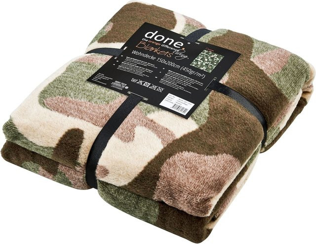 DONE Wohndecke Camouflage in Multicolour aus Baumwolle und Polyester - Bild 1