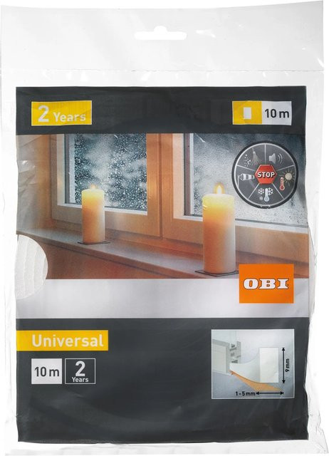 Selbstklebende OBI Türdichtung und Fensterdichtung aus Schaumstoff in Weiß - Bild 1