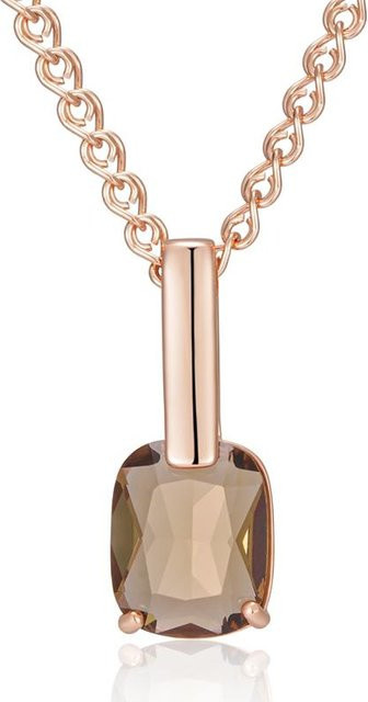 Halskette mit Anhänger, Roségold, brauner Zirkonia, Damen - Bild 1