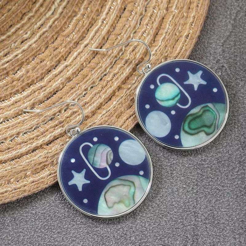 YoYo Ohrringe, Mond-Stern-Cartoon-Muster, Silber, Damen - Bild 3