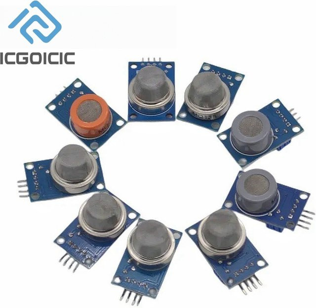 MQ-Sensormodul Set zur Erkennung von Rauch, Methan und Flüssiggas für Arduino DIY Kits, Blau - Bild 1
