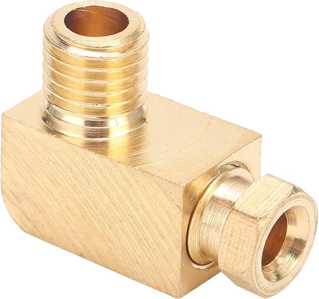 TOMTOP JMS 90 Grad Winkel Kompressionsrohr Verbinder Adapter aus Messing in Gold - Bild 1
