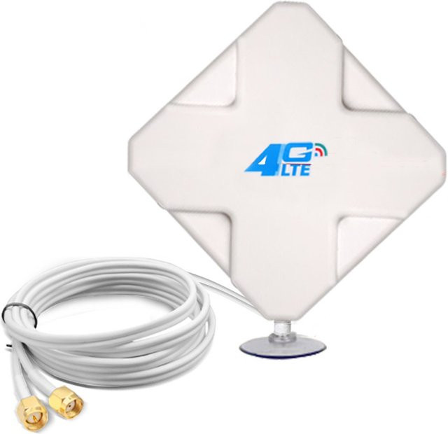 NOWEPOCH 4G LTE High Gain Panel Antenne 35 dBi mit SMA Stecker und 2 Meter RG174 Kabel in Weiß - Bild 1