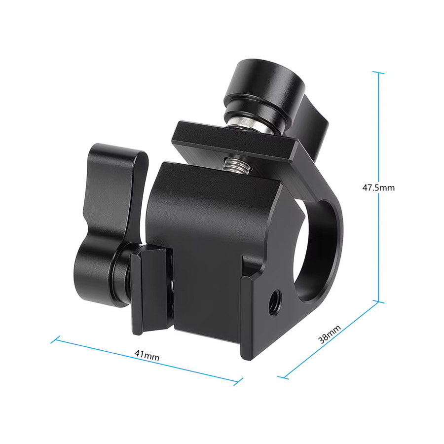 HDRig Universal 19mm Einzelstangenklemme mit NATO-Klemme für Kamerakäfig, Schwarz - Bild 2