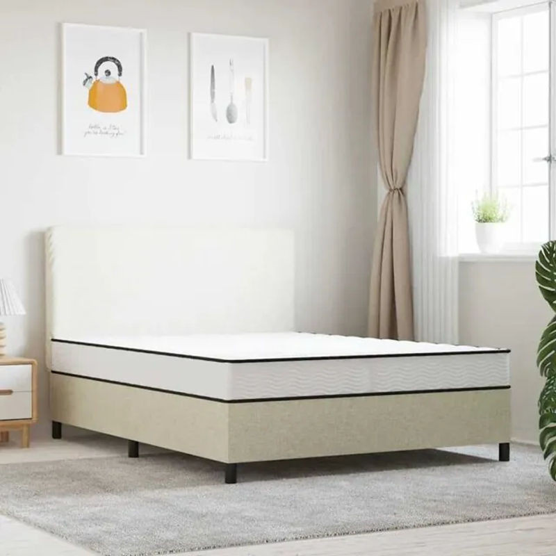 vidaxl Matratze mit Bonnell-Federkern H2 in Weiß, Anthrazit und Schwarz B: 140 cm, L: 190 cm - Bild 1