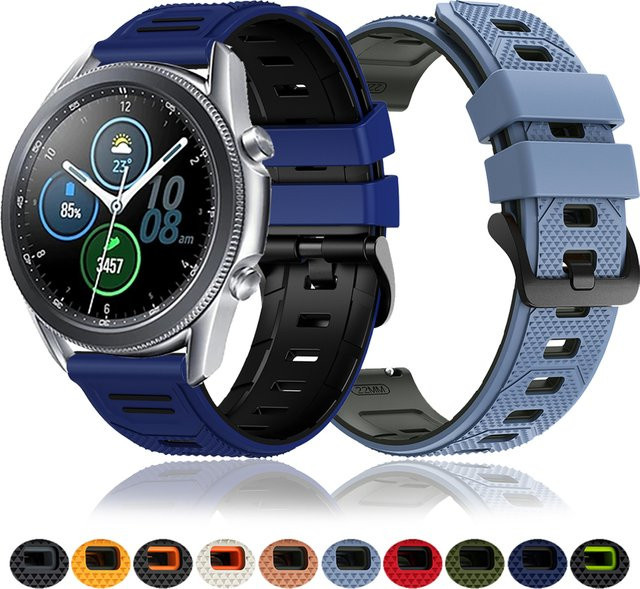 Samsung Uhrenarmband Silikon, Schwarz, Unisex, 22 mm - Bild 1