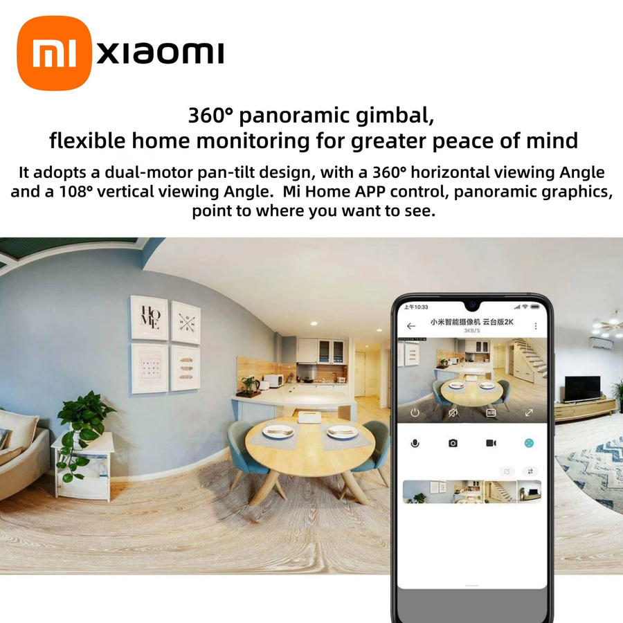 Xiaomi Smart Kamera 2K 1296P HD Indoor Sicherheitscamera mit 360 Grad Sichtfeld und Nachtsicht in Weiß - Bild 4