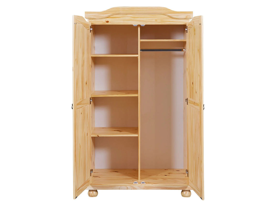 INTER LINK Kleiderschrank im Landhausstil aus Massivholz in Braun mit Soft-Close-Türen, B/T/H: 104,0 x 56,2 x 180,0 cm - Bild 2
