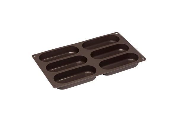 Lurch FlexiForm Backform für Hotdog Buns, 6-fach, braun