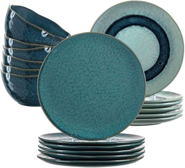 Leonardo Matera Tafelservice 18-teilig aus Keramik in Blau - Bild 1