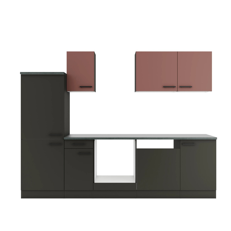 OPTIFIT Küchenzeile Nizza407/Madrid420 in Rostrot und Anthrazit, Breite: 270 cm, Höhe: 214 cm - Bild 2