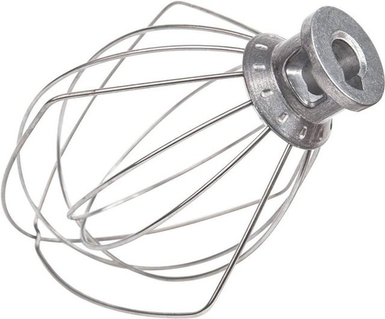 KitchenAid K45WW Drahtpeitschenaufsatz aus Edelstahl in Silber für Standmixer mit kippbarem Kopf, runder Schneebesen