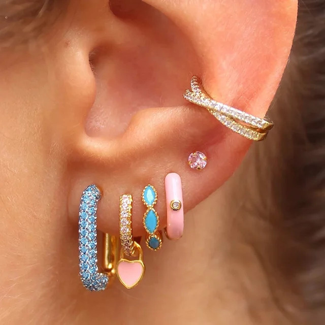 CRMYA Creolen Set, Gold, Zirkonia, Damen - Bild 1