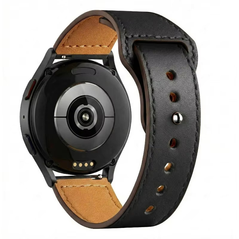 JBAILI Uhrenarmband Leder, Schwarz, Unisex - Bild 2