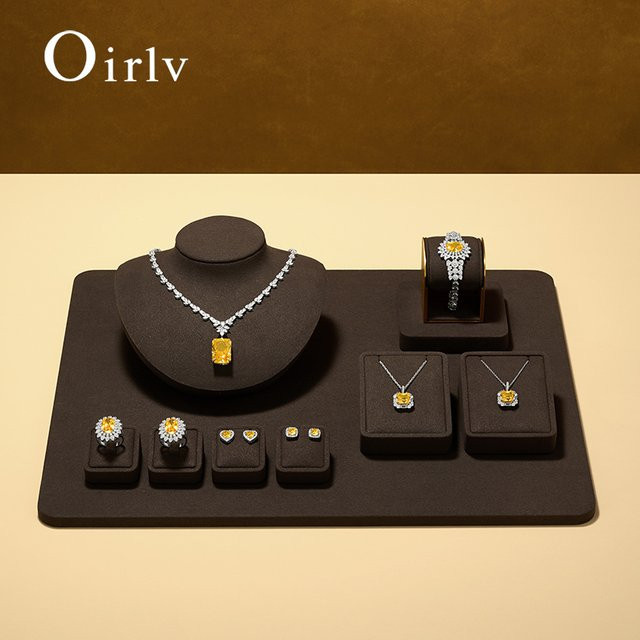 Oirlv Schmuckdisplay aus Mikrofaser als Halskettenbüste für Ringe und Anhänger in schlichtem Design - Bild 1