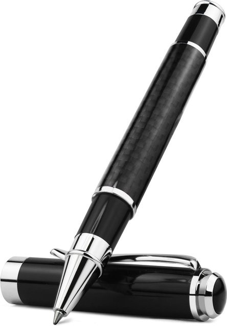 STONEGO Carbon Fiber Signature Pen Premium Gelschreiber mit schwarzer Tinte und 0,5 mm Micro Point in Schwarz - Bild 1