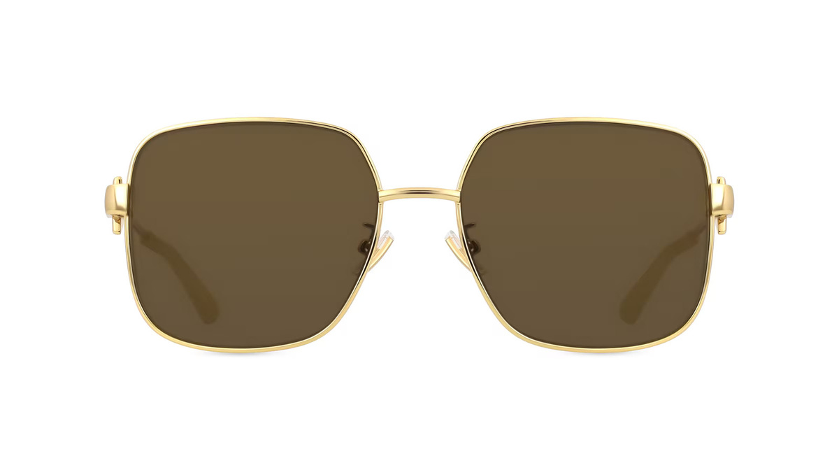Bottega Veneta BV1199S Sonnenbrille, Vollrand, Quadratisch, Metall, Gold, Unisex - Bild 1