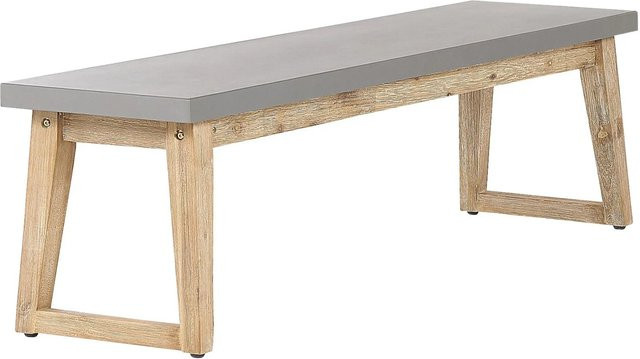 Beliani Gartenbank ORIA aus Akazienholz in Grau, B/T/H: 160 x 40 x 45 cm - Bild 1