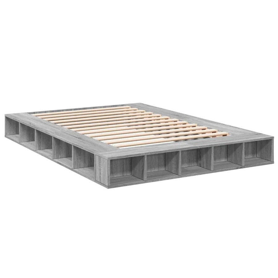 vidaXL Bettgestell aus Holzwerkstoff in Grau Sonoma, B/T/H: 140 x 200 cm - Bild 2
