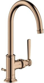 Hansgrohe Axor Montreux Waschtisch-Einhebelmischer in Gold mit schwenkbarem Auslauf und Pop-up-Abfluss - Bild 1