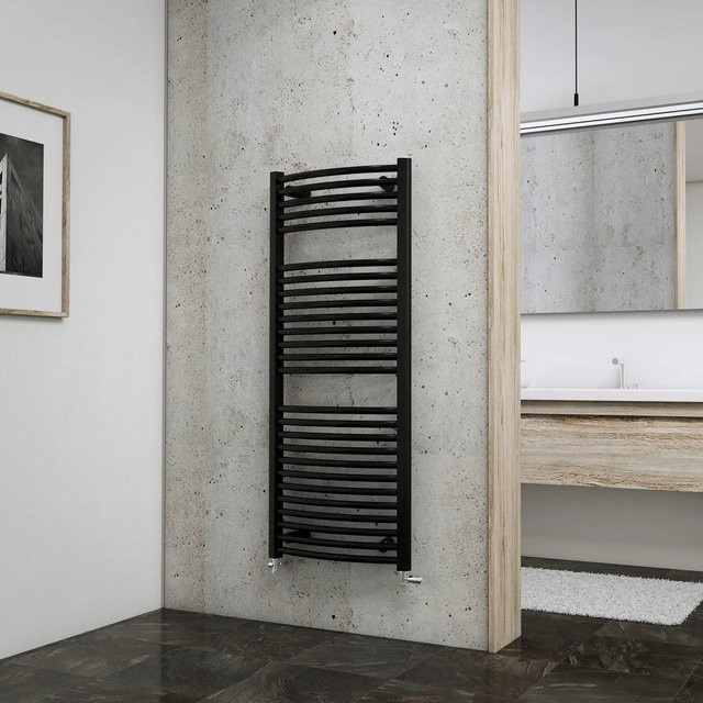 Schulte Design-Heizkörper München rund Anthrazit mit Anschluss von unten 645 W - Bild 1